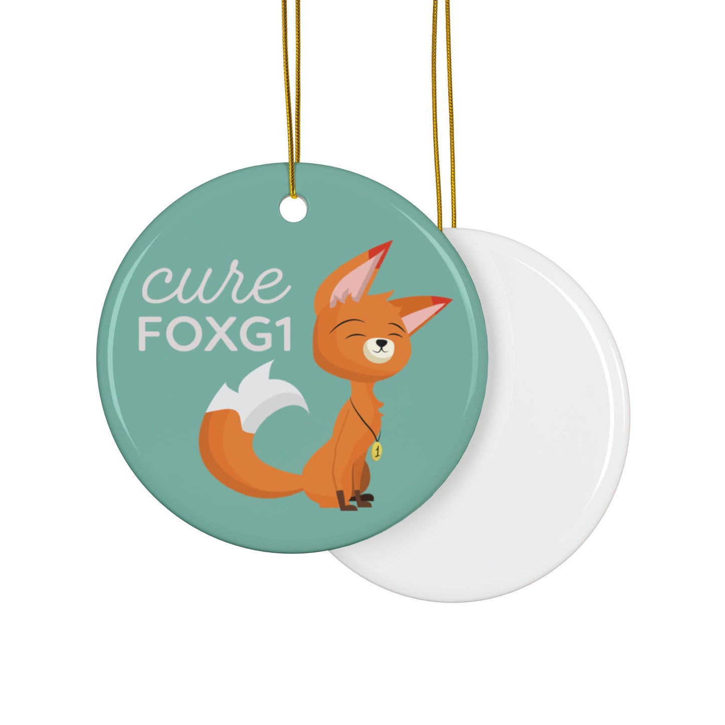 Teal Cure FOXG1 Frankie Ornament