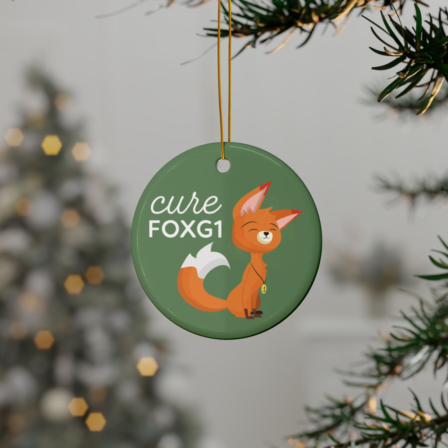 Green Cure FOXG1 Ceramic Ornament