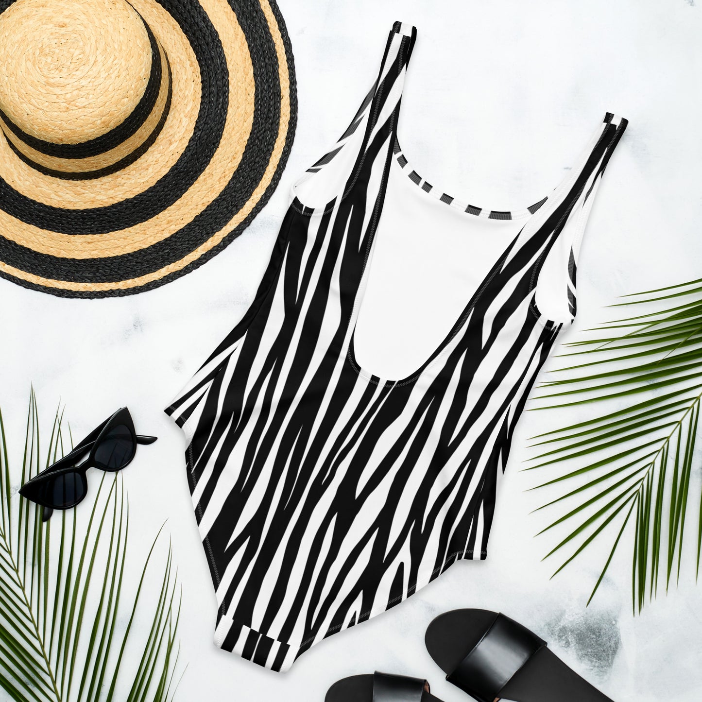 One-Piece Swimsuit- Zebra