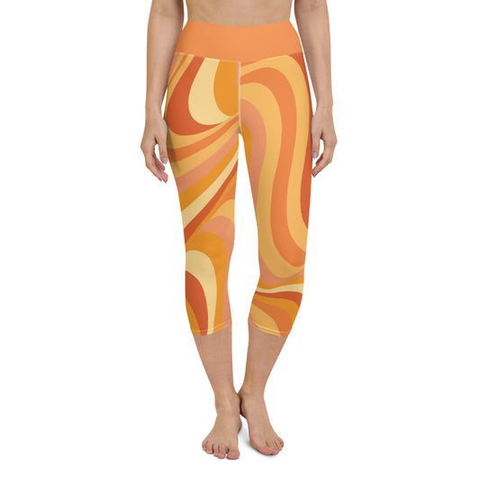 Retro Orange Collection - Yoga Capri Leggings