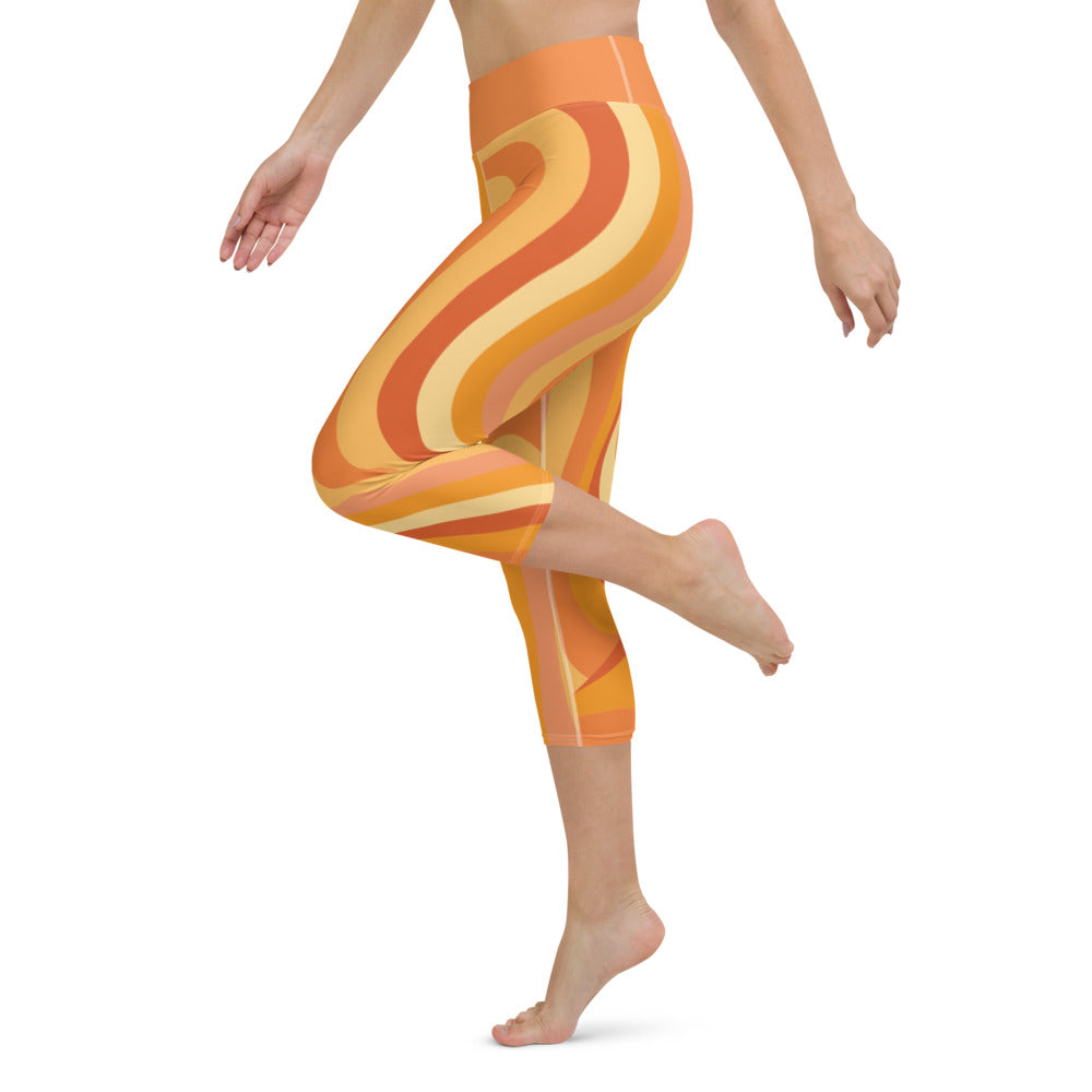 Retro Orange Collection - Yoga Capri Leggings