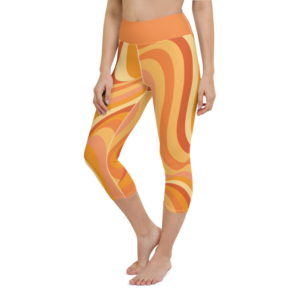 Retro Orange Collection - Yoga Capri Leggings