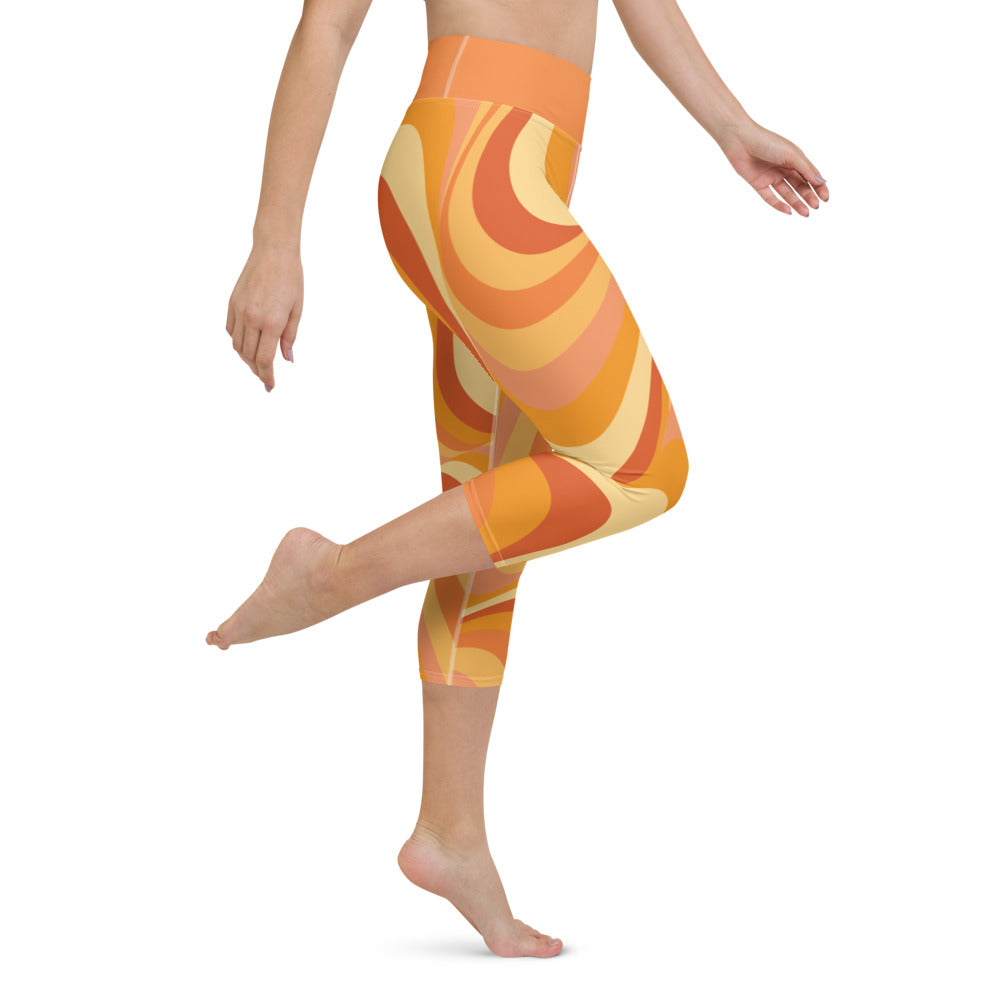 Retro Orange Collection - Yoga Capri Leggings