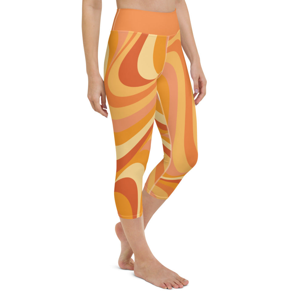 Retro Orange Collection - Yoga Capri Leggings