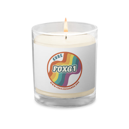 Cure FOXG1 Glass Jar Soy Wax Candle - Retro logo