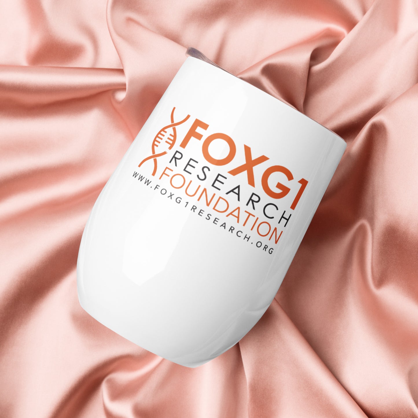 FOXG1 Foundation Wine Tumbler - White
