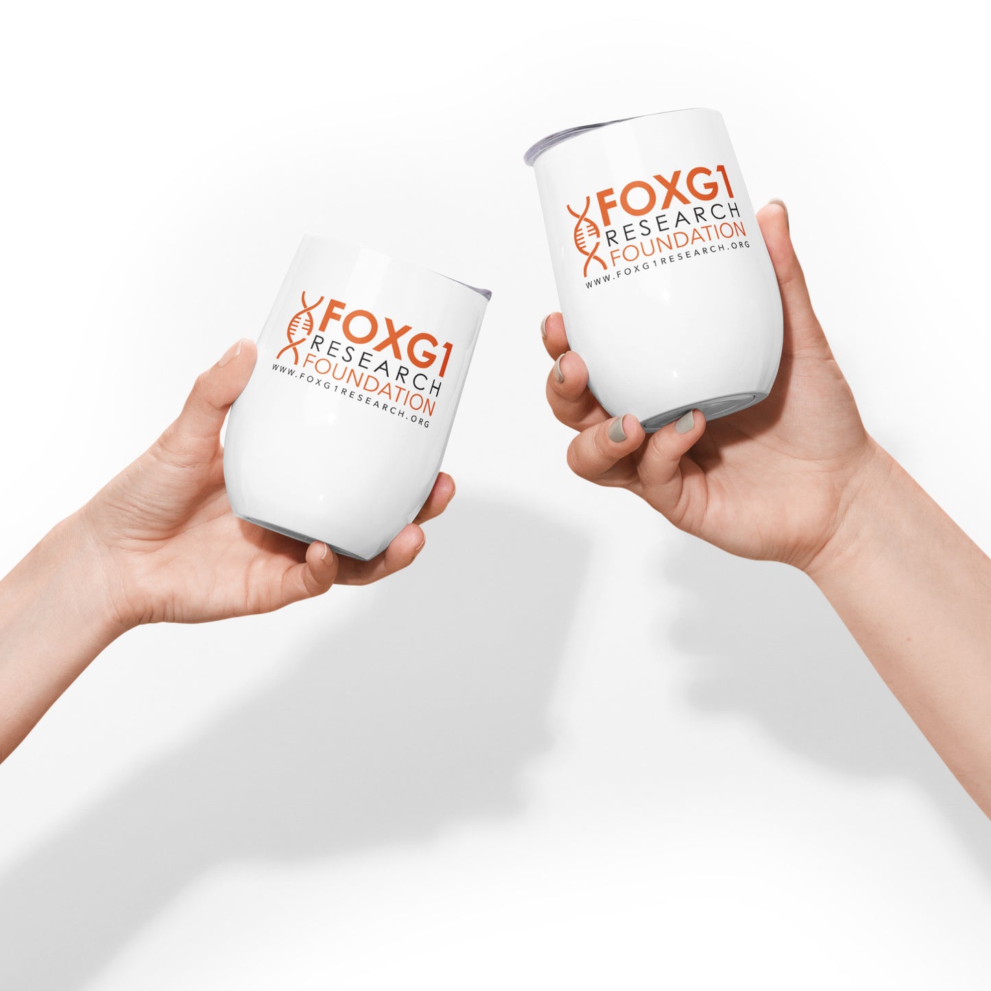 FOXG1 Foundation Wine Tumbler - White