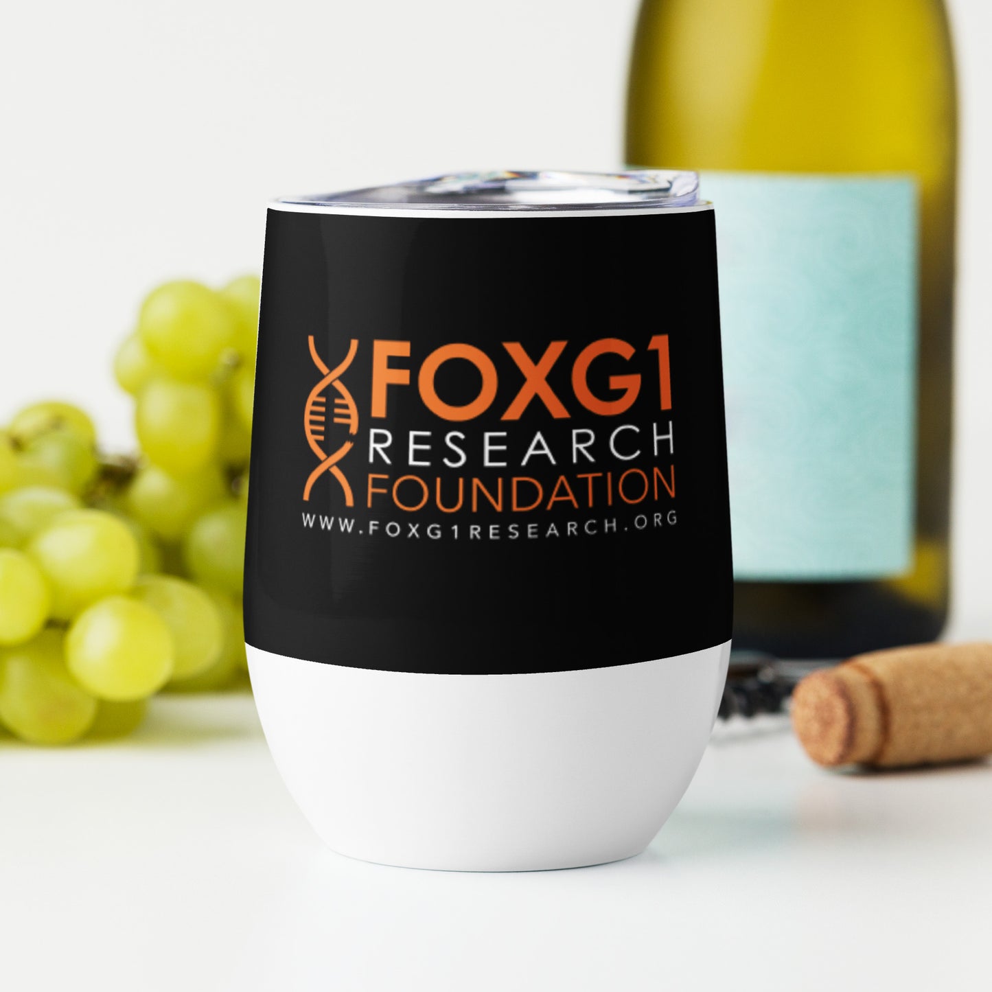 FOXG1 Foundation Wine Tumbler - Black