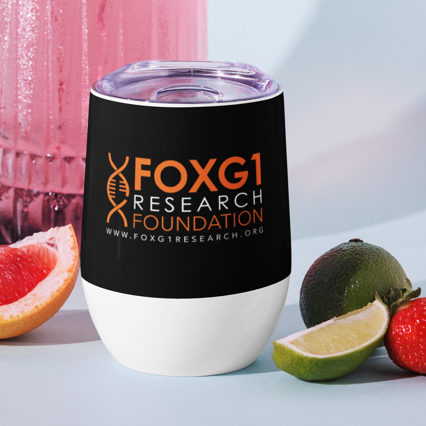 FOXG1 Foundation Wine Tumbler - Black