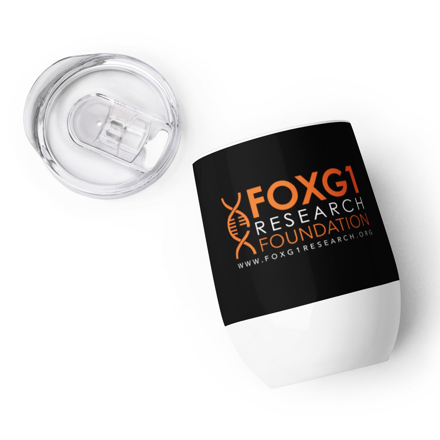 FOXG1 Foundation Wine Tumbler - Black