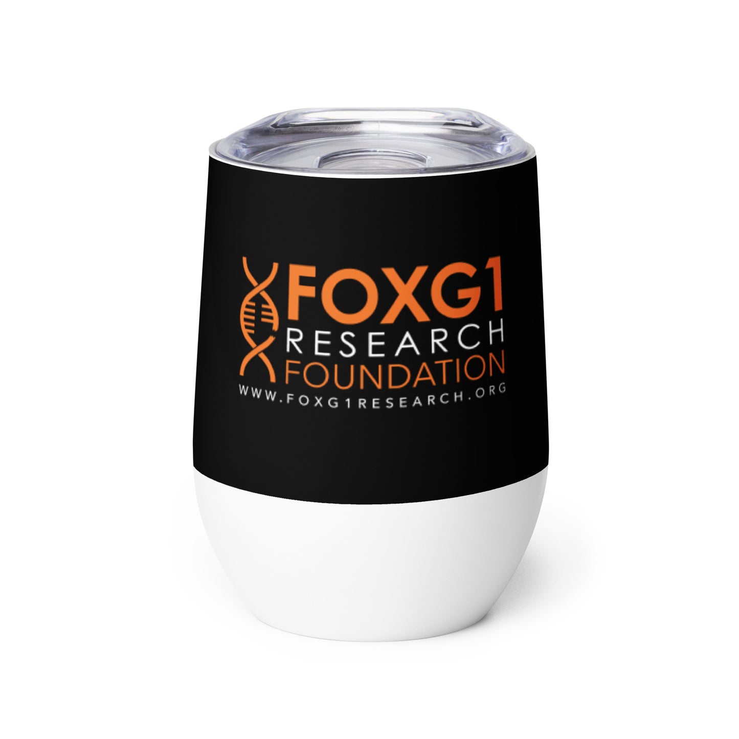 FOXG1 Foundation Wine Tumbler - Black