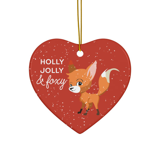 Red Holly Jolly & Foxy Heart Ornament