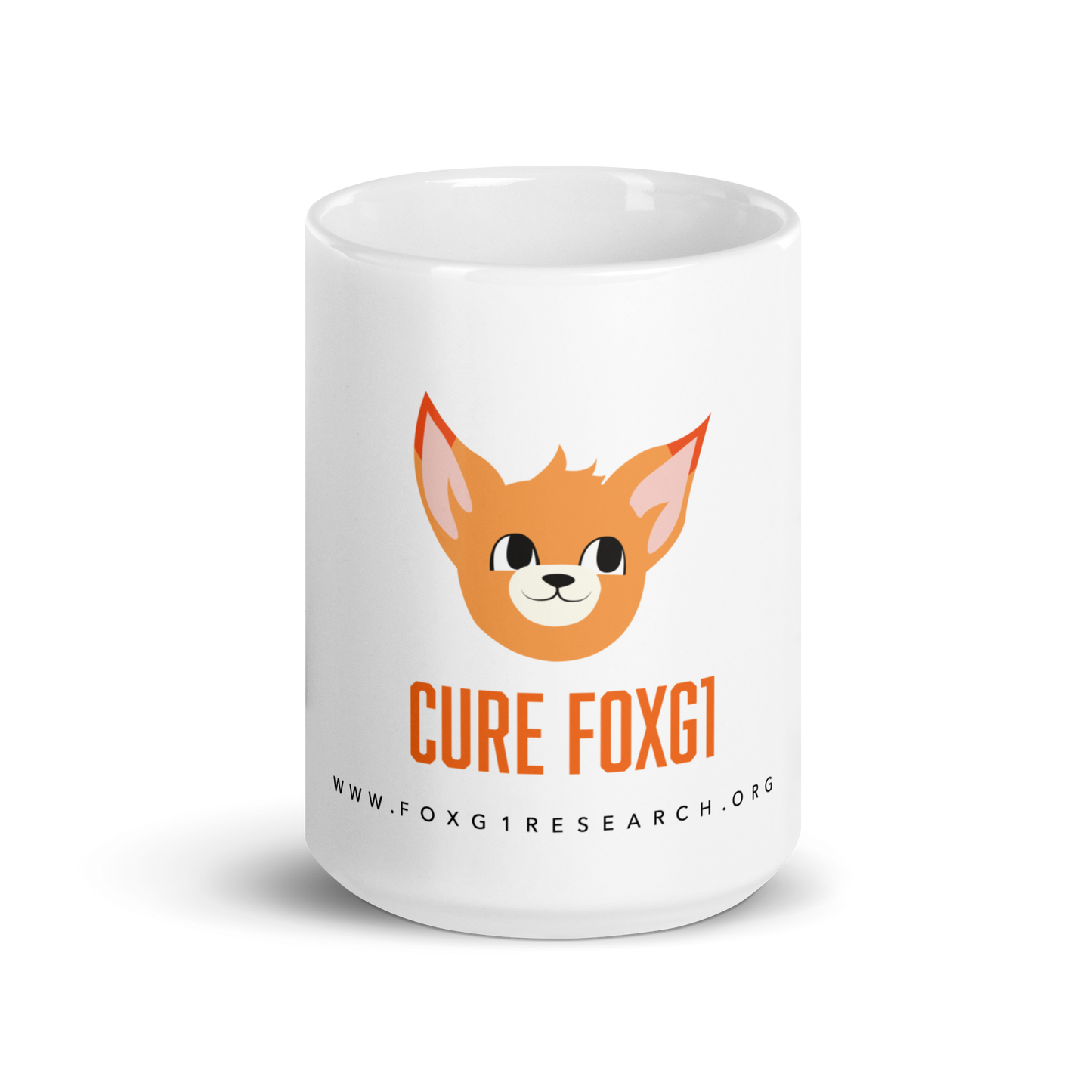 Cure FOXG1 - Frankie - Big White glossy mug