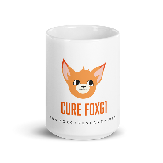 Cure FOXG1 - Frankie - Big White glossy mug