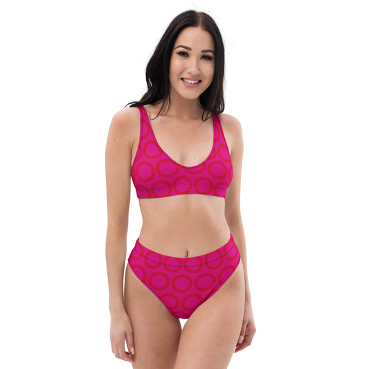 Fushia Donuts high-waisted bikini