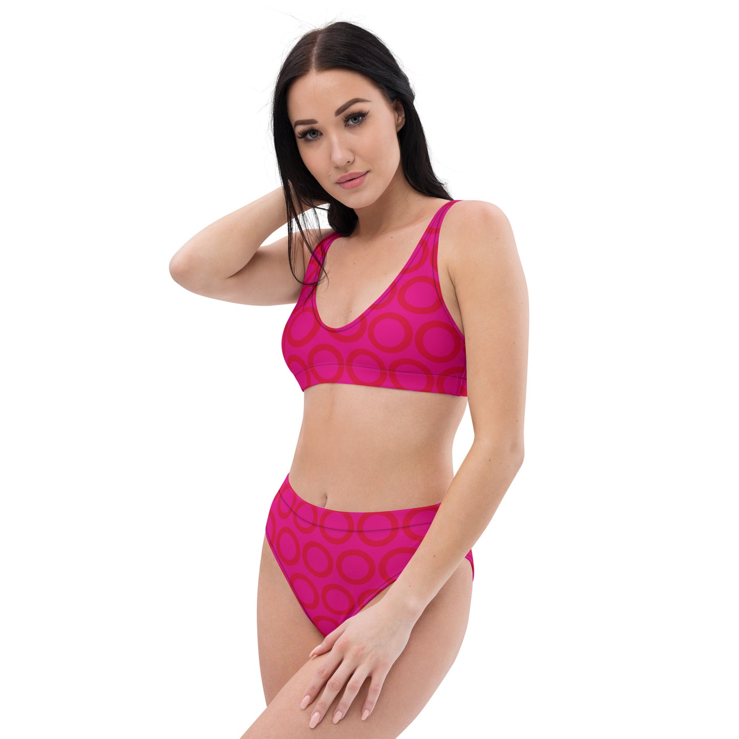 Fushia Donuts high-waisted bikini