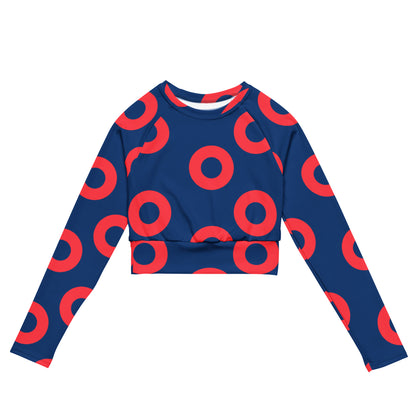 Bright Donut long-sleeve crop top