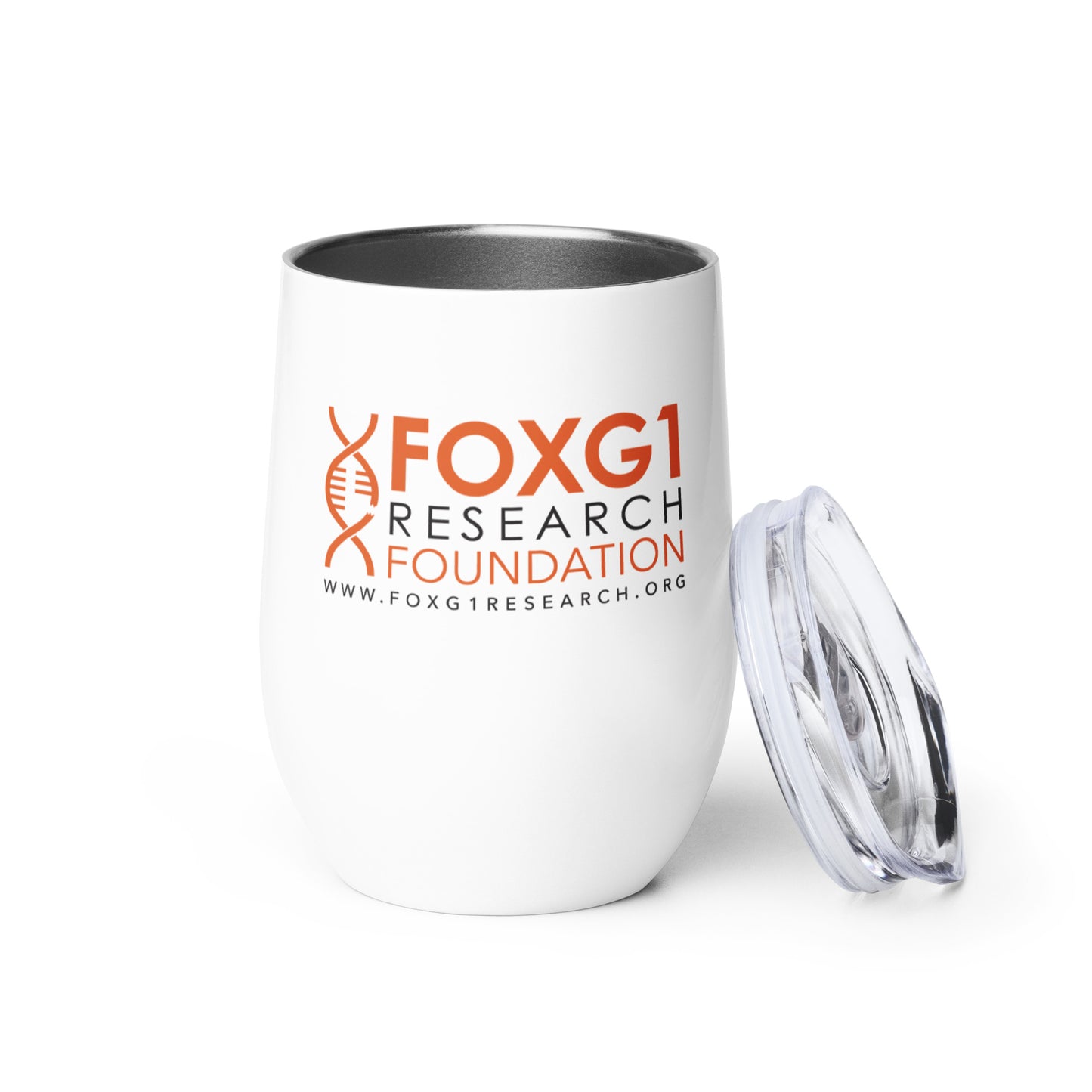 FOXG1 Foundation Wine Tumbler - White