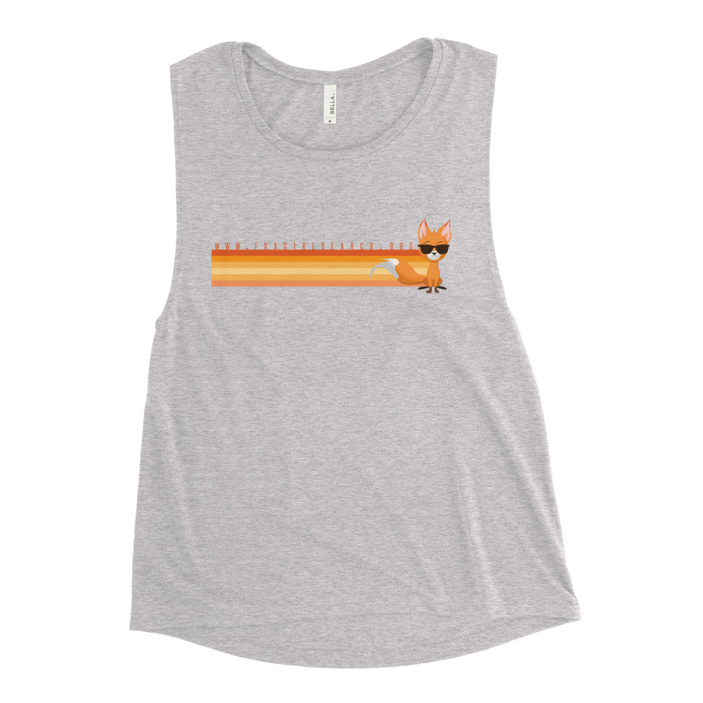 Retro Orange Collection - Stripe Ladies’ Muscle Tank