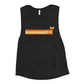 Retro Orange Collection - Stripe Ladies’ Muscle Tank