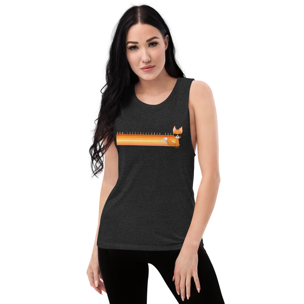 Retro Orange Collection - Stripe Ladies’ Muscle Tank