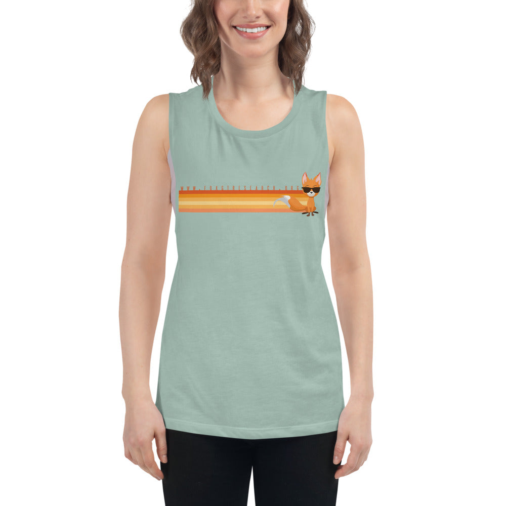 Retro Orange Collection - Stripe Ladies’ Muscle Tank